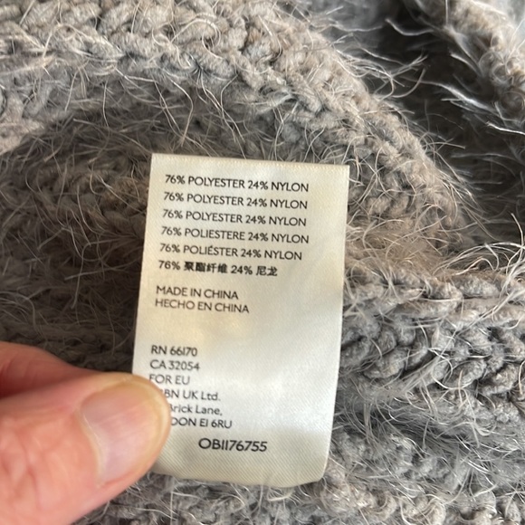 Free People Oasis Gray Oversized Cozy Tunic Sweater S - Picture 13 of 13